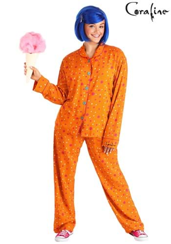 Coraline Pajamas Top & Bottom Set Adult